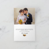 Foto van herfst Flower Sunflower Floral Wedding Fo Bedankkaart (Binnen)