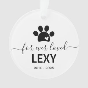 Foto van het achterste herdenkingsartikel voor kat ornament