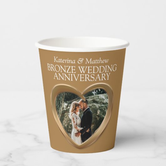 Foto van het achtste jaar Bronze Weddenschap Papieren Bekers (Voorkant)