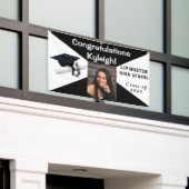 Foto van het Afstuderen van de witte vinyl Spandoek (Buitenkant Gebouw)