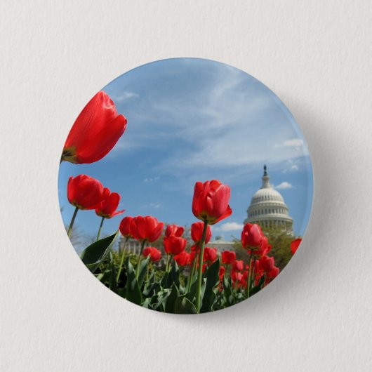 Foto van het Amerikaanse Capitol Building Spring Ronde Button 5,7 Cm (Voorkant)