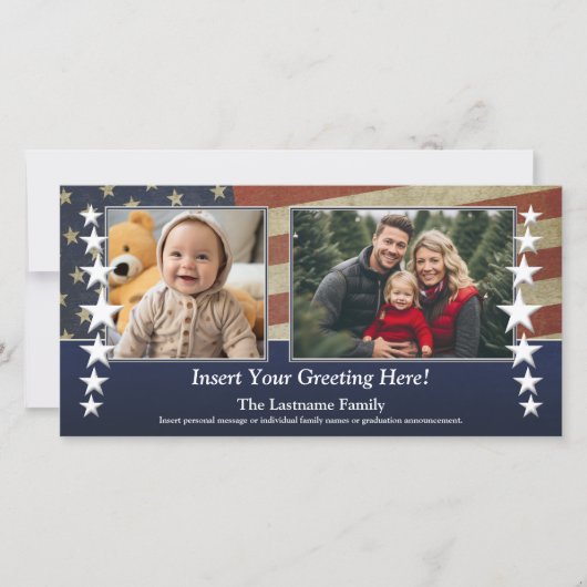 Foto van het Amerikaanse Flag Patriotic Militaire  Aankondiging (Voorkant)