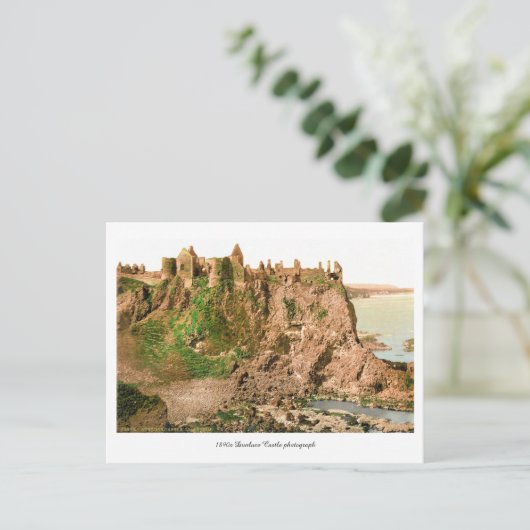 Foto van het Antiek County Antrim Dunluce Castle Briefkaart (Staand voorkant)