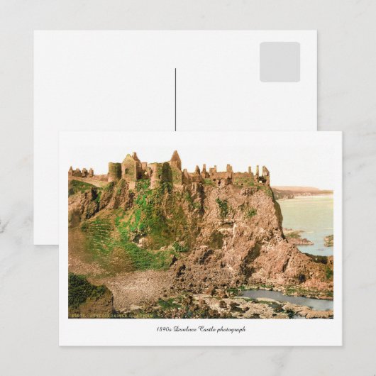 Foto van het Antiek County Antrim Dunluce Castle Briefkaart (Voorkant / Achterkant)