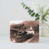 Foto van het Antiek station van Rigi Railroad Briefkaart (Staand voorkant)