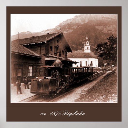 Foto van het Antiek station van Rigi Railroad Poster (Voorkant)