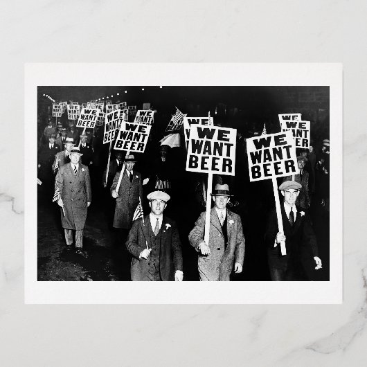 Foto van het Beer Protest van 1950  Folie Feestdagen Briefkaart (Voorkant)