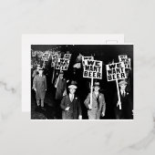 Foto van het Beer Protest van 1950  Folie Feestdagen Briefkaart (Voorkant / Achterkant)