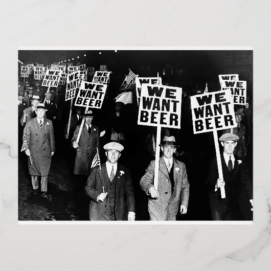 Foto van het Beer Protest van 1950  Folie Feestdagen Briefkaart (Voorkant)