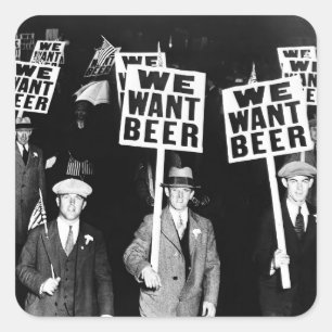 Foto van het Beer Protest van 1950 Vierkante Sticker