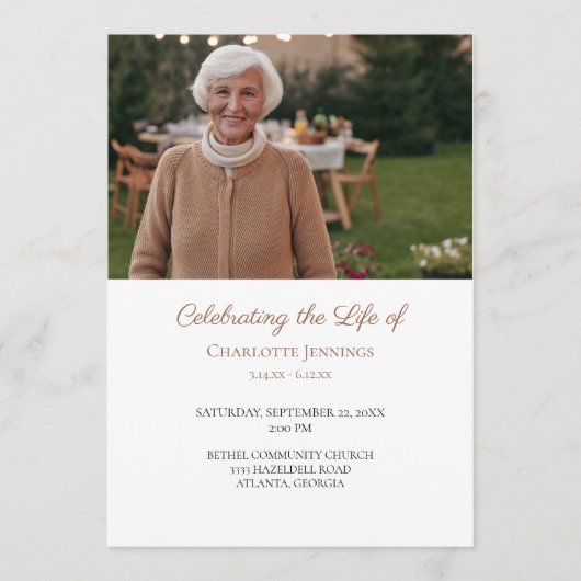 Foto van het begrafenisherdenkingsprogramma programmakaart (Voorkant)