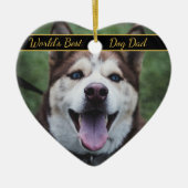 Foto van het beste hondenpapa-huisdier ter wereld keramisch ornament (Voorkant)