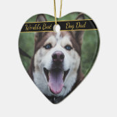 Foto van het beste hondenpapa-huisdier ter wereld keramisch ornament (Links)