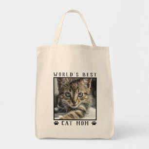 Foto van het beste kattenmoeder ter wereld met zwa tote bag