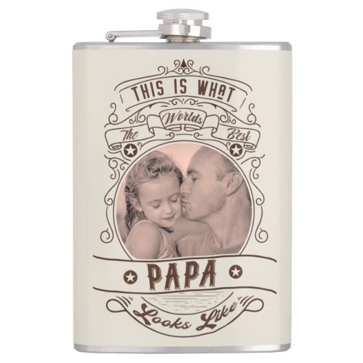 Foto van het beste papieren citaat van de  wereld heupfles (Voorkant)