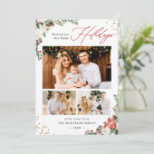 Foto van het Botanische Floral van de Wintersport  Feestdagenkaart (Staand voorkant)