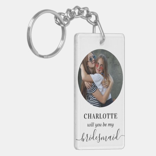 Foto van het Bridesmaid-voorstel Sleutelhanger (Voorkant Links)