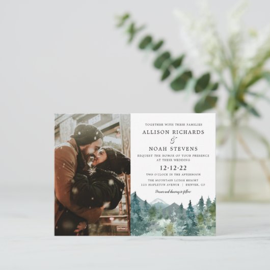 Foto van het briefkaart van het Rustische gebergte (Staand voorkant)