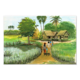 Foto van het Cambodjaanse dorp 2 van Vannak Anan P Foto Afdruk