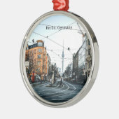 Foto van het centrum van Berlijn, Duitsland Metalen Ornament (Links)