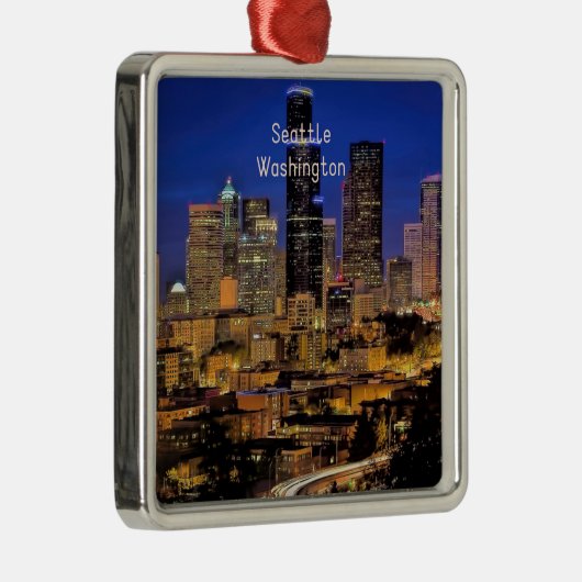Foto van het centrum van Seattle, cityscape, Metalen Ornament (Rechts)