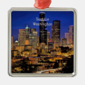 Foto van het centrum van Seattle, cityscape, Metalen Ornament (Voorkant)