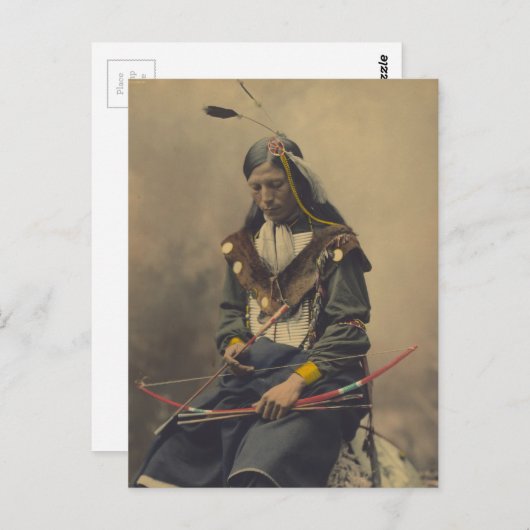  foto van het Cherokee-Man met Bow Briefkaart (Voorkant / Achterkant)
