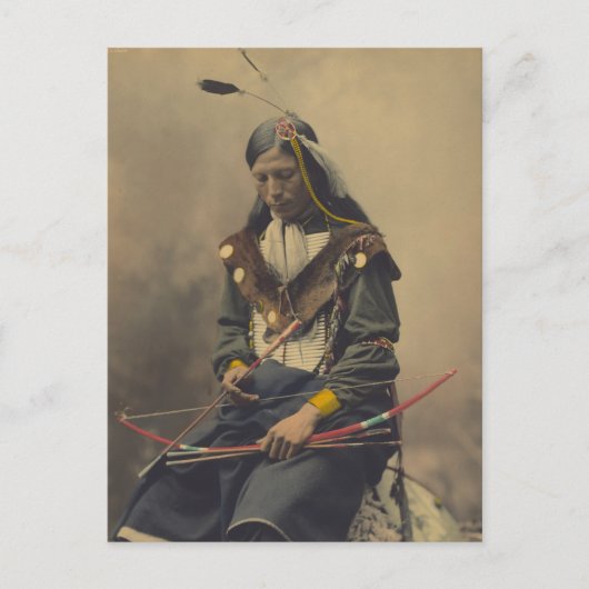 foto van het Cherokee-Man met Bow Briefkaart (Voorkant)