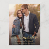 Foto van het downsize Weddenschap Briefkaart (Voorkant)