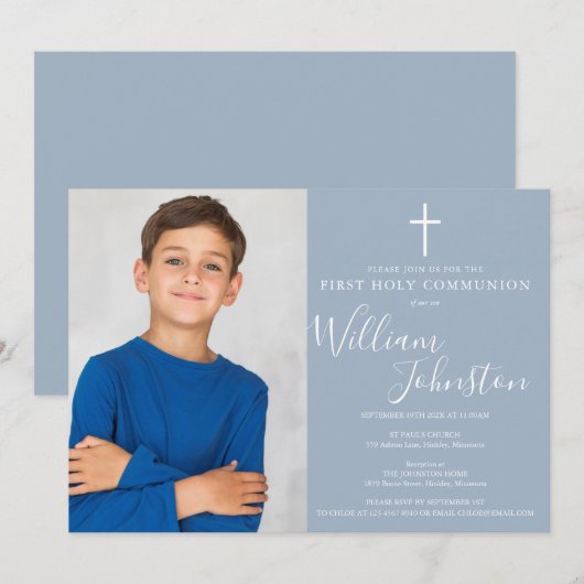 Foto van het eerste Heilige Commune Dusty Blue Kaart (Voorkant / Achterkant)