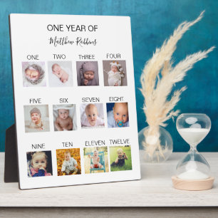 Foto van het eerste jaar van baby fotoplaat