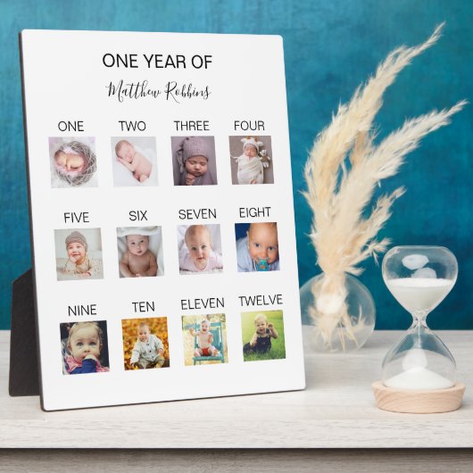 Foto van het eerste jaar van baby fotoplaat (Zijkant)