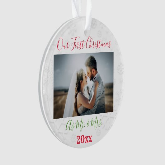 Foto van het eerste kerstfeest met pardon ornament (voorkant)