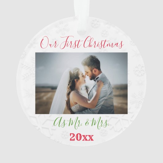 Foto van het eerste kerstfeest met pardon ornament (achterkant)