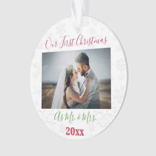 Foto van het eerste kerstfeest met pardon ornament (voorkant)