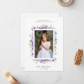 Foto van het eerste Paarse Lijst van de Commune Notitiekaartje (Voorkant / Achterkant in situ)