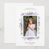 Foto van het eerste Paarse Lijst van de Commune Notitiekaartje (Voorkant / Achterkant)