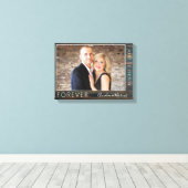 Foto van het Elegant Rustic Wood Script Weduwschap Canvas Afdruk (Insitu (Houten vloer))