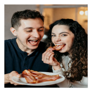 Foto van het eten van spek aanpassen personalisere perfect poster