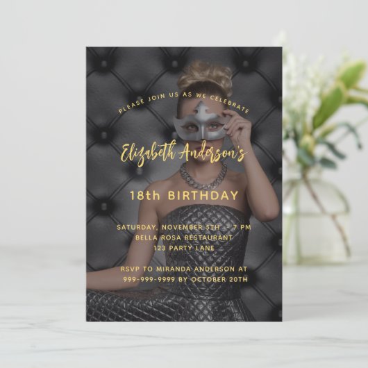 Foto van het feest kaart (Staand voorkant)