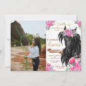 Foto van het feest van een klein cowgirl zadje op kaart (Voorkant)