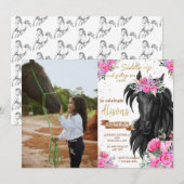 Foto van het feest van een klein cowgirl zadje op kaart (Voorkant / Achterkant)