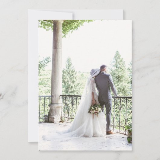 Foto van het Franse Regency Paars Fleur de Lis Wed Bedankkaart (Voorkant)