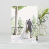 Foto van het Franse Regency Paars Fleur de Lis Wed Bedankkaart (Staand voorkant)