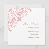 Foto van het Franse Regency Pink Fleur de Lis Wedd Bedankkaart (Achterkant)