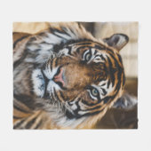 FOTO VAN HET GEZICHT VAN DE TIGER FLEECE DEKEN (Voorkant (Horizontaal))