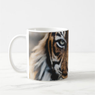 FOTO VAN HET GEZICHT VAN DE TIGER KOFFIEMOK