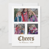  foto van het gouden kerstblad Muziekfamilie Feestdagenkaart (Voorkant)