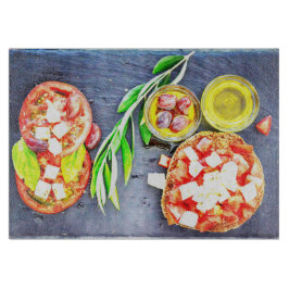 Foto van het Grieks en mediterraan dieet. Bestel n Snijplank