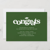 Foto van het groene afstuderen moderne vetgedrukte aankondiging (Achterkant)